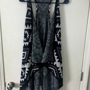 Black and White Geometric Sweater Vest